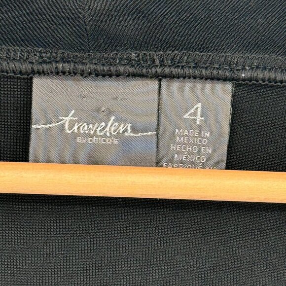 Chicos 4 Travelers classic Black V-Neck 3/4 Sleeve top shirt womens plus Size 2x - Picture 3 of 13